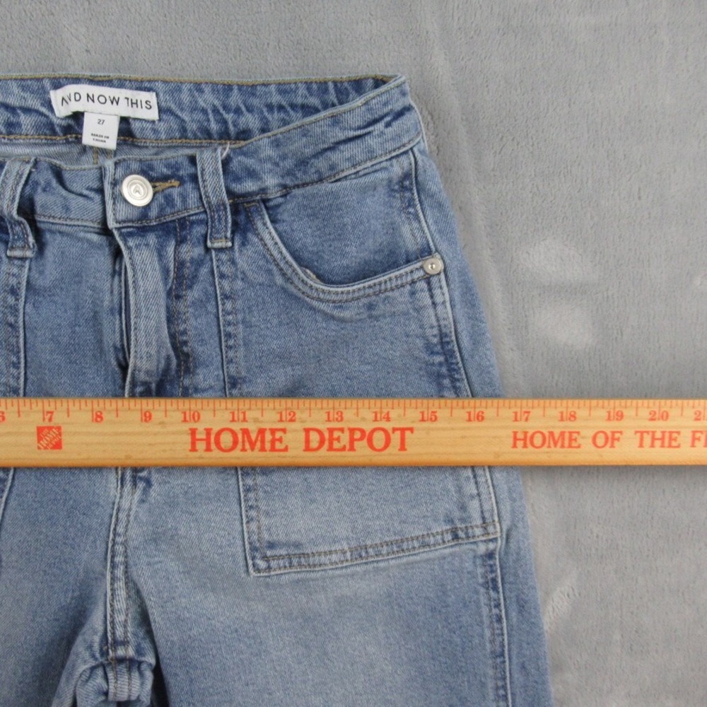 And Now This Womens High Rise Denim Bermuda Shorts Light Wash Raw Hem 27 MR24807 - Picture 4 of 12